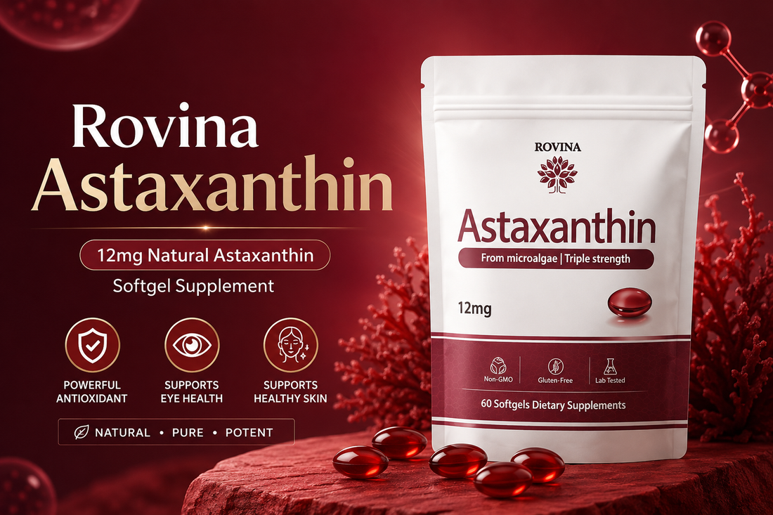 Rovina Astaxanthin 12mg natural astaxanthin softgel supplement