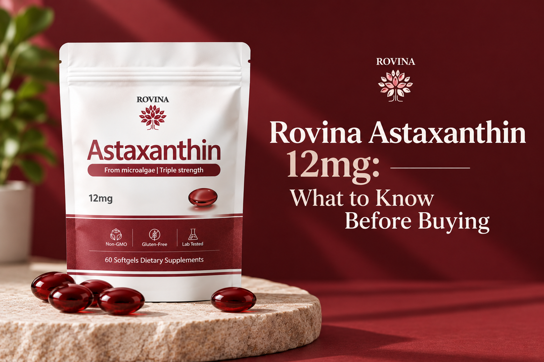Rovina Astaxanthin 12mg natural astaxanthin softgel supplement